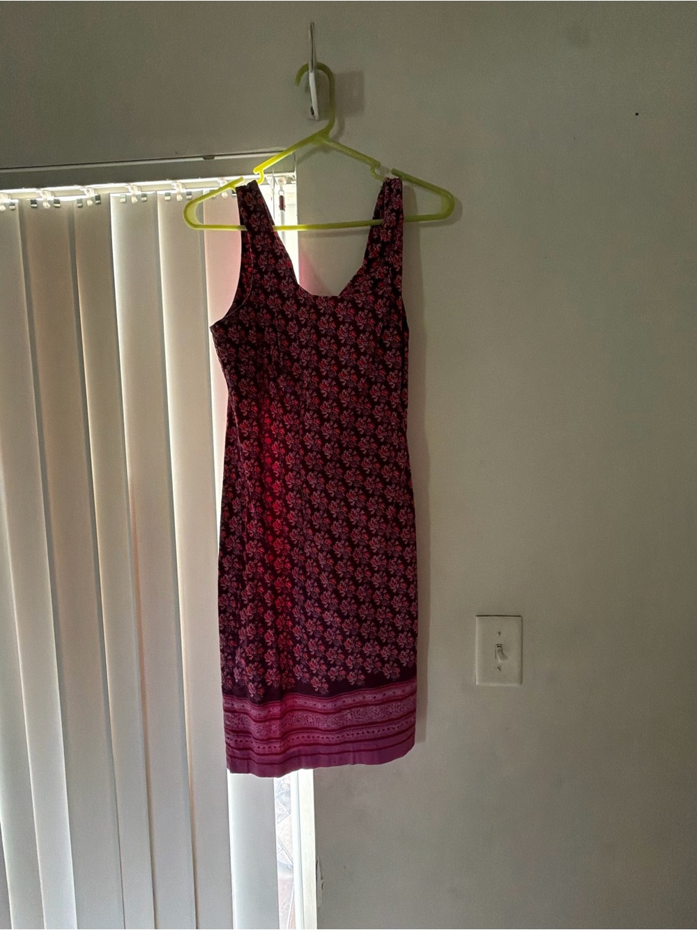 Express Floral Mini Dress in Dark Pink and Black